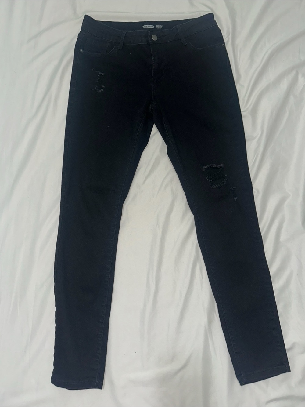 Old Navy Black Skinny Jeans with Subtle Distressing